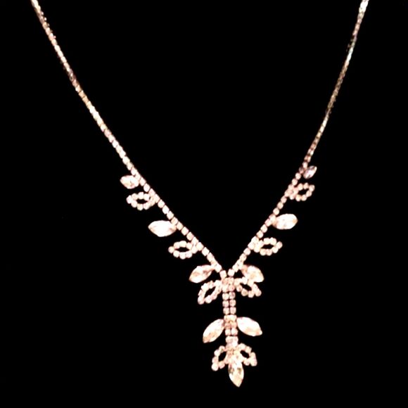 Icing Gold Tone Champagne and Clear Rhinestone Y Drop Necklace - Picture 4 of 9